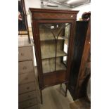 Edwardian Mahogany Inlaid Glazed Display Cabinet with single door