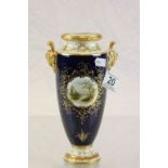 Twin handled Coalport vase with hand painted Loch scene and signed E D Ball
