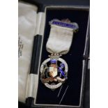 Boxed Silver & Enamel Masonic medal 1924