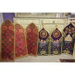 Two painted Papier Mache folding screens with an Indian theme