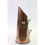 Copper coal scuttle with Brass banding