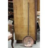 Antique Copper Pan on Long Iron Handle