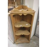 Pine Standing Corner Shelf Unit