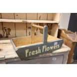 Pine Trug marked ' Fresh Flowers '