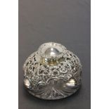 Hallmarked silver & cut glass inkwell, William Comyns London 1896
