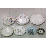 Quantity of ceramics including plates & dishes to include Royal Worcester, Poole, Shelley