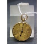 Boxed 18ct Gold Pocket watch with engine turned decoration