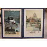 Two framed & glazed 1980's reproduction GWR travel posters