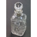 Decanter with hallmarked silver collar