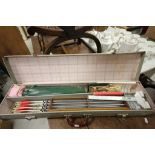 A Dee Gee archery set (manuf D.G. Quick) circa 1963 in original case. Contains arrows, quiver,