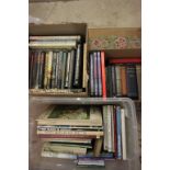 Three boxes of mainly hardback books on a variety of subjects to include; Wiltshire, Art & Religion