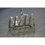 A four section silver toast rack, Chester hallmarks