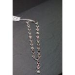 An impressive silver CZ and tourmaline necklace