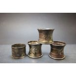 Four hallmarked Silver Napkin rings