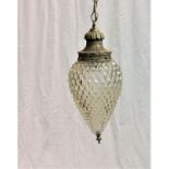 Vintage metal & glass light shade