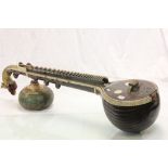 Oriental Sitar with Bone Inlay and handle in the form of a Dragon