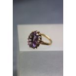 Large 9ct Gold and Amethyst Ring