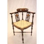 Early 20th century Mahogany Inlaid Corner Chair