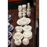 Collection of Aynsley china to include a ring stand, trinket boxes etc