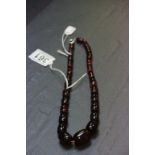 Cherry amber bakelite graduating bead necklace