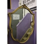 Shaped Gilt Framed Mirror with scallop shell and bluebell detail