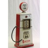 Painted wooden cupboard modelled as a Route 66 Petrol Pump