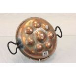 Copper effect French Escargot dish with metal handles