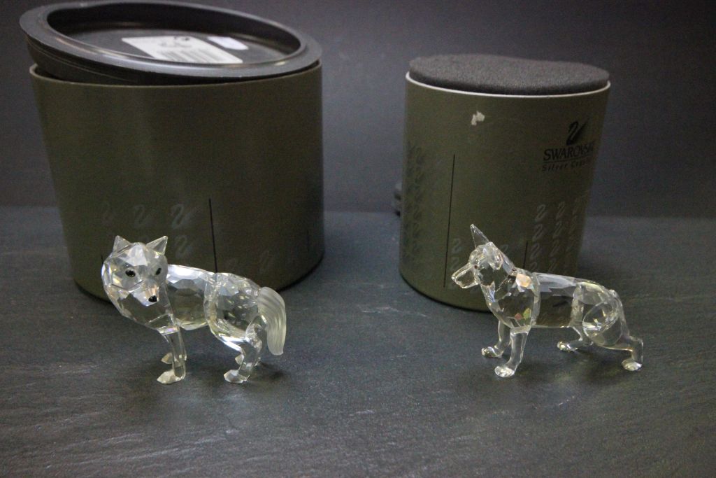 Boxed Swarovski Silver Crystal German Shepherd 235484