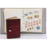 Stamp album and a book on Animal Accidents & Ailments 1906
