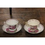 Two vintage Faith, Hope & Charity cups with saucers