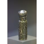 Hallmarked Silver Scent bottle with floral decoration