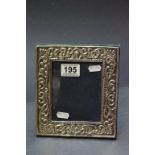 A hallmarked silver photo frame