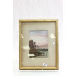Gilt framed & glazed Watercolour of a Coastal scene, signed by the Artist
