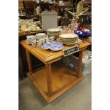 Denby Square Pine Two Tier Shop Display Table