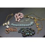 Collection of vintage Costume jewellery to include Foil bead necklaces