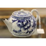 A blue & white teapot