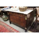 19th century French Mahogany Chest of Three Long Drawers with ormolu columns of a Classical Female