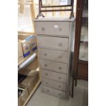 Tall Painted Chest of Seven Short Drawers