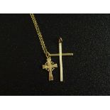 9ct Gold pendant with chain and a Crucifix