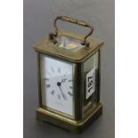 Vintage Brass Carriage clock with enamel dial marked "Payne & Son London"