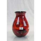 Large Poole vase with sunset design, signed to base SW .Ax