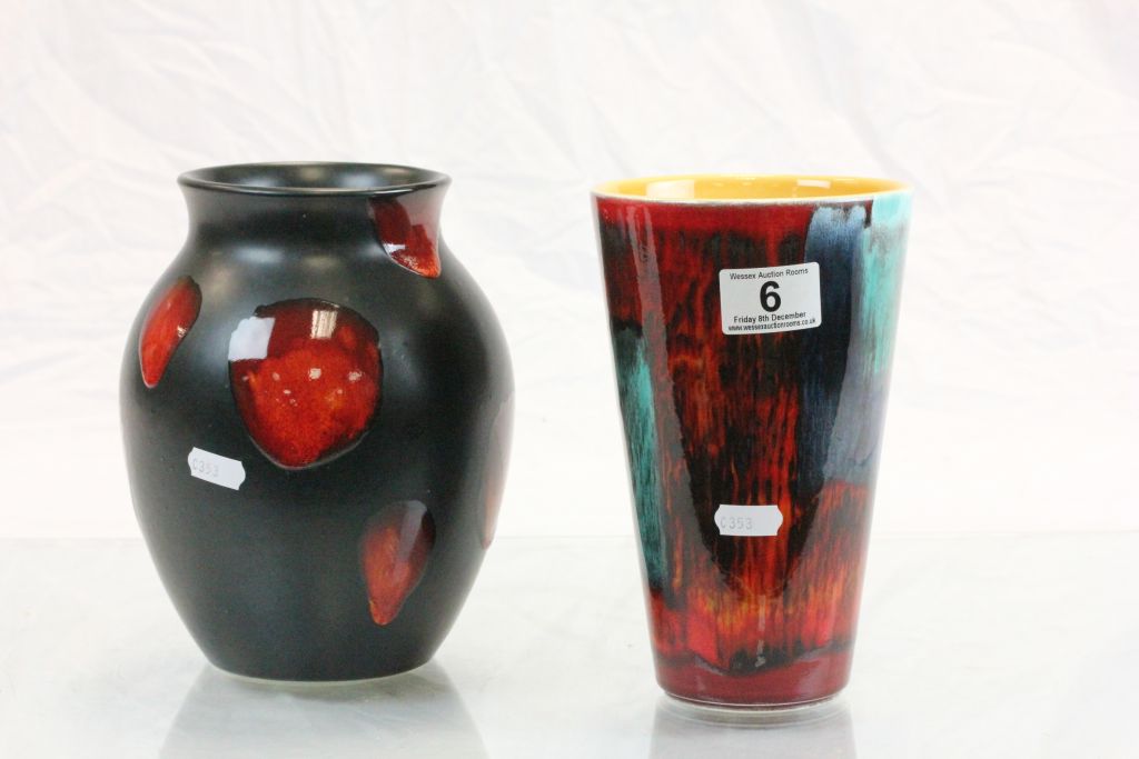 Two Poole pottery vases with Abstract designs