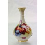 Royal Worcester Posy vase 2491 with hand painted Blackberry design and signed K Blake
