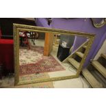 Very Large Gilt Framed Mirror with Bevelled Edge