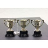 Three small hallmarked silver Trophies