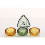 Four Whitefriars Glass Bowls