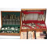Canteen of George Butler & Co Silver Plated Cutlery (six place setting) plus Two Part Canteens of