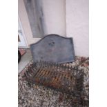 Cast Iron Fire Back and Fire Grate