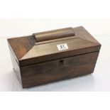 Part fitted wooden tea caddy