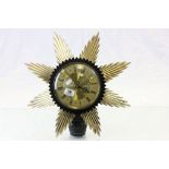 Vintage Metamec Sunburst clock